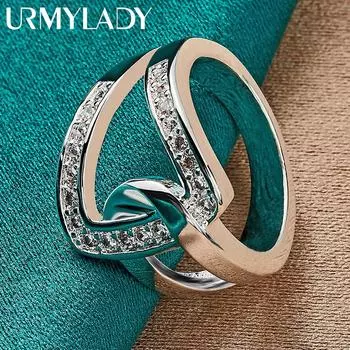 Кольцо из стерлингового серебра 925 пробы с инкрустацией цирконом 7, 8, 9, 10 для женщин и мужчин, модные свадебные, помолвочные, вечерние, очаровательные ювелирные изделия 7