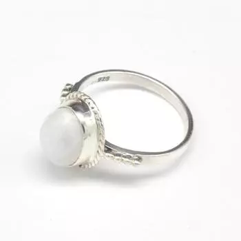 Кольцо из стерлингового серебра 925 пробы с лунным камнем для женщин, уникальные украшения ручной работы с драгоценными камнями, подарок на День Святого Валентина для нее 4 белый