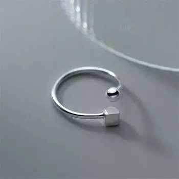 Кольцо из стерлингового серебра 925 пробы с квадратным круглым пальцем, ювелирные изделия в стиле панк для женщин и девочек Jz517