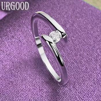 Кольцо из стерлингового серебра 925 пробы с цирконом AAA, модный подарок, ювелирные изделия для вечеринок 7#