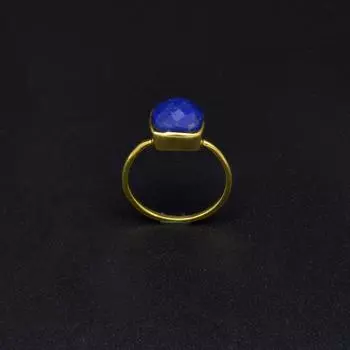 Кольцо из стерлингового серебра 925 пробы с лазуритом, женское кольцо ручной работы в стиле бохо из натурального драгоценного камня 4 золотой