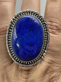 Кольцо из стерлингового серебра 925 пробы с синим лазуритом ко Дню святого Валентина, все размеры 5 синий