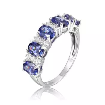 Кольцо из стерлингового серебра 925 пробы, аксессуарный камень Белый цирконий 6