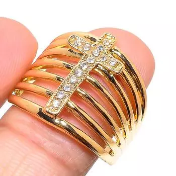 Кольцо из стерлингового серебра 925 пробы с натуральным кубическим цирконием ручной работы, размер 11 z6K83