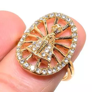 Кольцо из стерлингового серебра 925 пробы с натуральным кубическим цирконием ручной работы, размер 7 E5g18