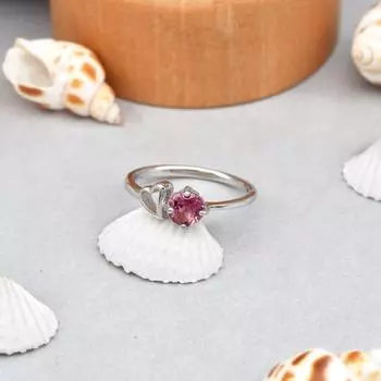 Кольцо из стерлингового серебра 925 пробы с натуральным розовым турмалином в форме сердца, размер 6,5, подарок США 6.5 US