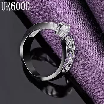 Кольцо из стерлингового серебра 925 пробы с цирконом AAA и буквой V, модные ювелирные изделия 7#