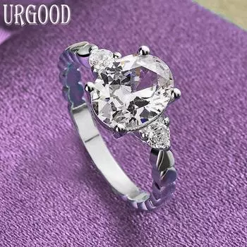 Кольцо из стерлингового серебра 925 пробы с цирконом AAA, модные ювелирные изделия в подарок 6#