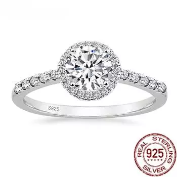 Кольцо из стерлингового серебра 925 пробы 1,25 карата, круглые 5a, обручальные кольца с фианитом для женщин, обручальные кольца, ювелирные изделия 5