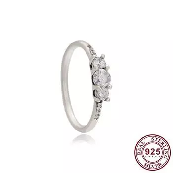 Кольцо из стерлингового серебра 925 пробы, креативное кольцо со сверкающими кристаллами Cz для женщин, подарок на свадьбу, модные украшения 8