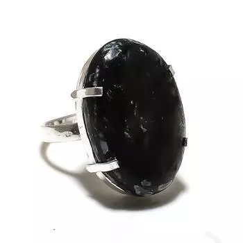 Кольцо из стерлингового серебра 925 пробы с натуральным золотым пиритом ручной работы, размер 9 m8T22