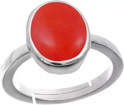 Кольцо из стерлингового серебра 925 пробы с натуральным красным кораллом Мунга весом 9,00 карата, регулируемое кольцо для мужчин и женщин Adjustable красный