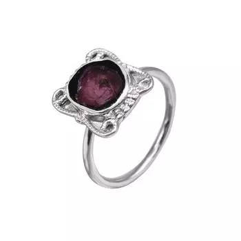 Кольцо из стерлингового серебра 925 пробы с двухцветным турмалином и необработанным драгоценным камнем, размер 7,25, подарочное кольцо США 7.25 US