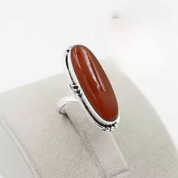 Кольцо из стерлингового серебра 925 пробы с красным сердоликом ко Дню святого Валентина, все размеры FR-149 14.05 MM красный
