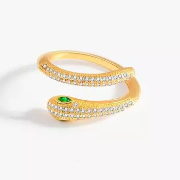 Кольцо из стерлингового серебра 925 пробы, регулируемое кольцо со змеей из циркона для женщин и девочек, подарок на день рождения, модные ювелирные изделия в стиле панк, jz098 серебряный