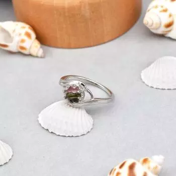 Кольцо из стерлингового серебра 925 пробы с натуральным двухцветным турмалином, размер 5,75, подарок США 5.75 US