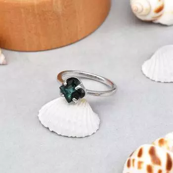Кольцо из стерлингового серебра 925 пробы с натуральным турмалином индиголитом, размер 4,75, США, подарочное кольцо на свадьбу, помолвку, день рождения, годовщину, подарок 4.75 US