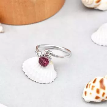 Кольцо из стерлингового серебра 925 пробы с натуральным розовым турмалином, размер 5, подарочное кольцо США, 5 US