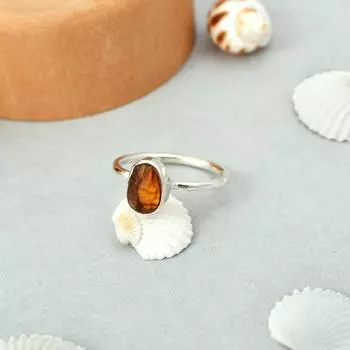 Кольцо из стерлингового серебра 925 пробы с натуральным желтым турмалином огранки «роза», размер 6, США, подарочное кольцо на юбилеи и другие случаи 6 US