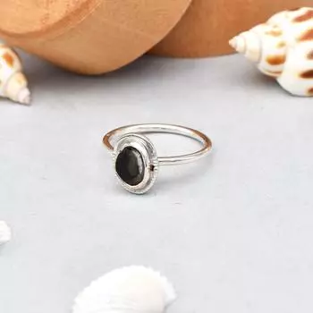 Кольцо из стерлингового серебра 925 пробы с необработанным двухцветным турмалином, размер 8, подарочное кольцо США 8 US