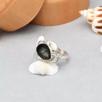 Кольцо из стерлингового серебра 925 пробы с индиколитом и необработанным турмалином, размер 6,5, подарок США 6.5 US