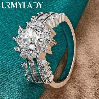 Кольцо из стерлингового серебра 925 пробы с тремя рядами неба, полного звезд, циркон 7, 8, 9, 10, модные ювелирные изделия для женщин 7