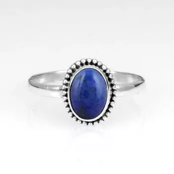 Кольцо из стерлингового серебра 925 пробы, овальное кольцо с лазуритом, эффектное кольцо, подарок маме, распродажа в Киберпонедельник 6