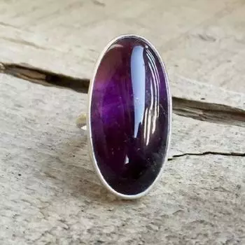 Кольцо из стерлингового серебра 925 пробы с аметистом, ювелирные изделия ко Дню святого Валентина Size 3 - 14.05 MM фиолетовый