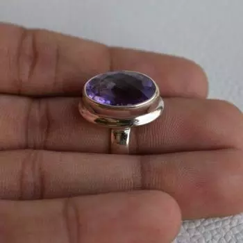 Кольцо из стерлингового серебра 925 пробы с африканским аметистом ко Дню святого Валентина, все размеры Size 3 - 14.05 MM фиолетовый