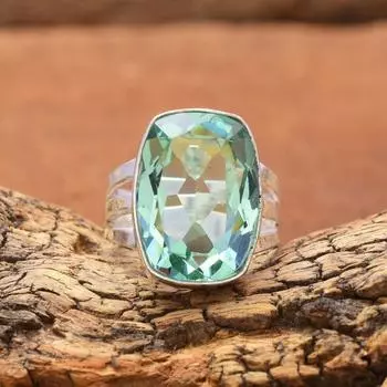 Кольцо из стерлингового серебра 925 пробы с аквамарином, ювелирные изделия ко Дню святого Валентина, все размеры 4 зелёный