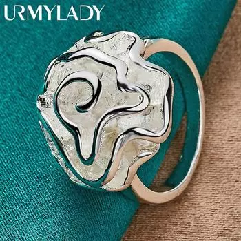 Кольцо из стерлингового серебра 925 пробы с цветком розы 6-10 # для женщин, модные очаровательные ювелирные изделия для свадебной вечеринки 6