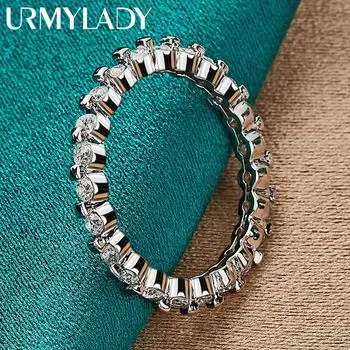 Кольцо из стерлингового серебра 925 пробы с цирконом AAA 7-10 # для женщин, модные очаровательные украшения MR155 7