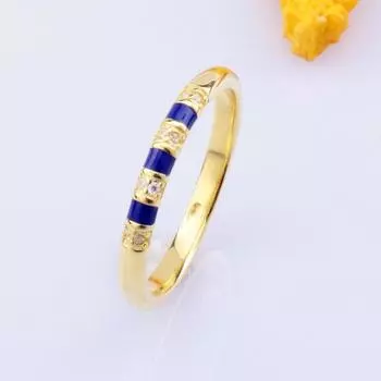 Кольцо из стерлингового серебра 925 пробы, темно-синее эмалированное кольцо в полоску для женщин, подарок на свадьбу, модные украшения 6