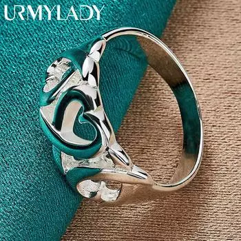Кольцо из стерлингового серебра 925 пробы с сердцем любви 6-10 # для женщин, модные очаровательные украшения MR060 6