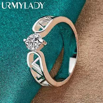 Кольцо из стерлингового серебра 925 пробы с полым V цирконом 7 8 9 10 для женщин модные украшения 7