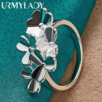 Кольцо из стерлингового серебра 925 пробы с пятью цветами 7-10 # для женщин, модные свадебные, помолвочные, вечерние, очаровательные ювелирные изделия 7