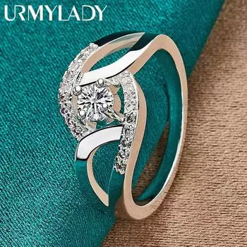 Кольцо из стерлингового серебра 925 пробы с цирконом в форме сердца ангела 7 8 9 10 для женщин, очаровательные ювелирные изделия 7