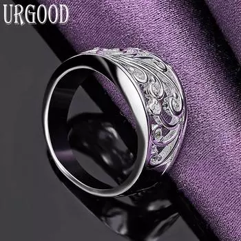 Кольцо из стерлингового серебра 925 пробы с цирконом AAA и полым узором, модные ювелирные изделия 7#