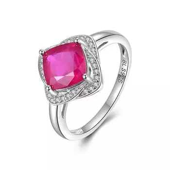 Кольцо из стерлингового серебра 925 пробы с драгоценным камнем, светлое, роскошное, с натуральной рубиновой подушкой, 8 мм, простое дизайнерское кольцо для женского подарка на годовщину, банкет, праздник us ring size 6# красный