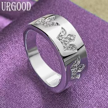 Кольцо из стерлингового серебра 925 пробы с короной AAA и цирконом, подарочные модные украшения 7#