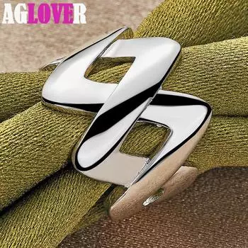 Кольцо из стерлингового серебра 925 пробы с цифрой 8 и геометрической формой, модные ювелирные изделия 7#