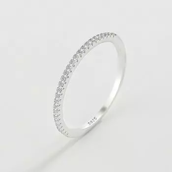 Кольцо из стерлингового серебра 925 пробы для женщин, микро-паве с бриллиантом и фианитом, изысканный модный свадебный подарок на помолвку, ювелирные изделия 6 серебряный