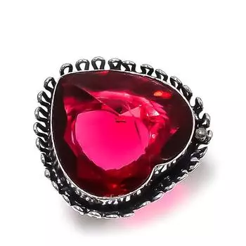 Кольцо из стерлингового серебра 925 пробы с натуральным мозамбикским гранатом ручной работы, размер 7 w4Q02