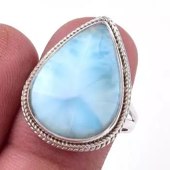 Кольцо из стерлингового серебра 925 пробы с драгоценным камнем Natural Republic Larimar S.8 E0G67