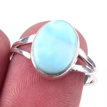 Кольцо из стерлингового серебра 925 пробы с драгоценным камнем Natural Republic Larimar S.8 d2Q81
