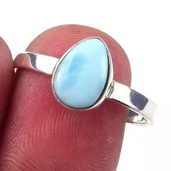 Кольцо из стерлингового серебра 925 пробы с драгоценным камнем Natural Republic Larimar S.9 Z5w44