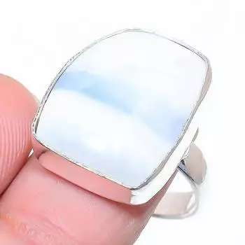 Кольцо из стерлингового серебра 925 пробы с натуральным опалом Owhyee ручной работы, размер 8 v9z61