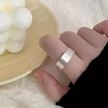 Кольцо из стерлингового серебра 925 пробы с широкой матовой поверхностью и нишевым дизайном, элегантный японский и корейский браслет Opening is adjustable серебряный