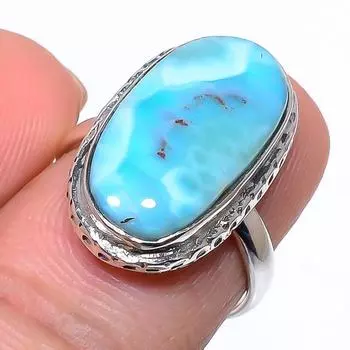 Кольцо из стерлингового серебра 925 пробы с драгоценным камнем Natural Republic Larimar S.7 o0Y05