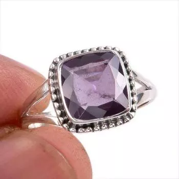 Кольцо из стерлингового серебра 925 пробы с натуральным александритом S.7.5 w6e40